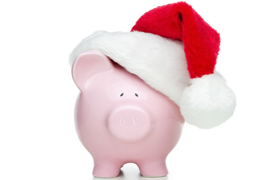 Piggy Bank Wearing Christmas Hat 871X581