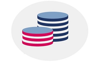 Graphic of stacked coins