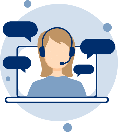 Icon on someone talking on a headset