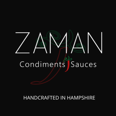 Logo. Zaman condiments and sauces, handcrafted in Hampshire.