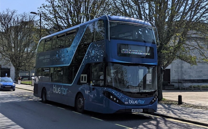 A Bluestar double-decker bus