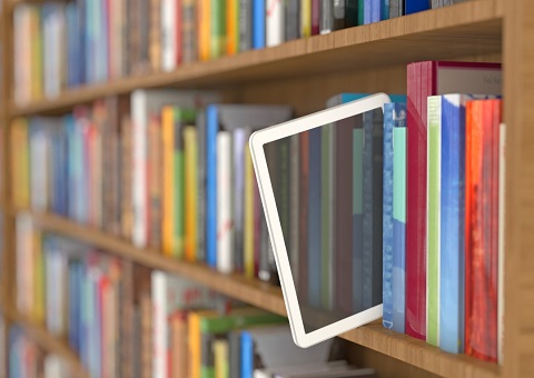 eBook on a bookshelf