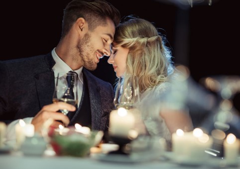 Couple at a table