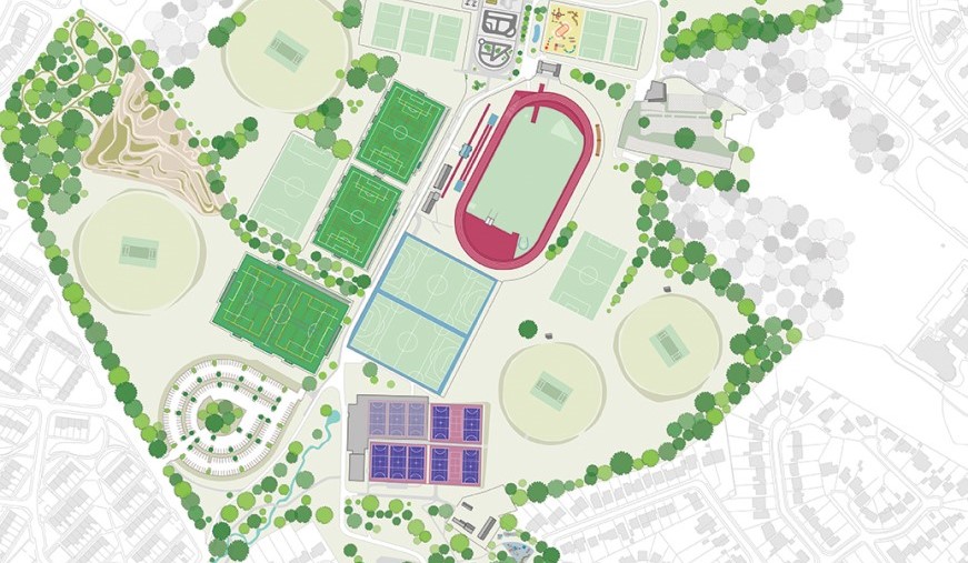 Siteplan of the Outdoor Sports Centre