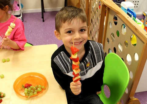 Child eating fruit