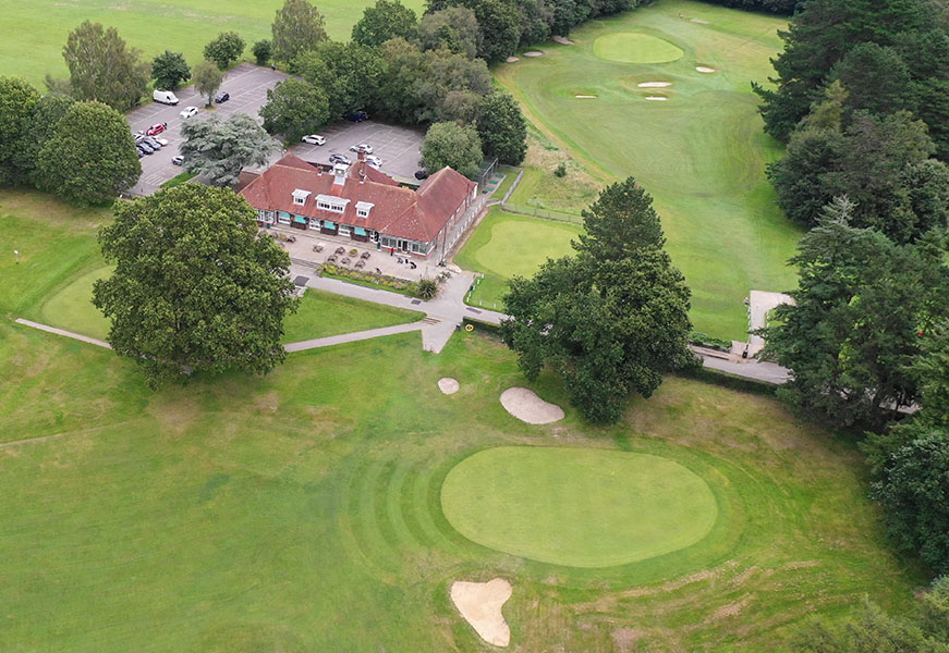 Aerial view of clubhouse