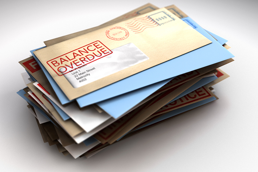 Pile Of Letters With Balance Overdue On Them Pile Of Letters With Balance Overdue On Them