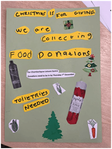 Christmas food donations poster
