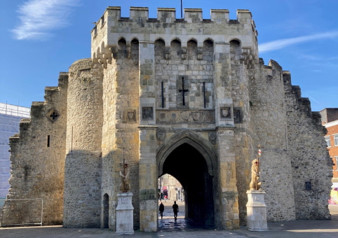 Southampton Bargate on a day with clear skies