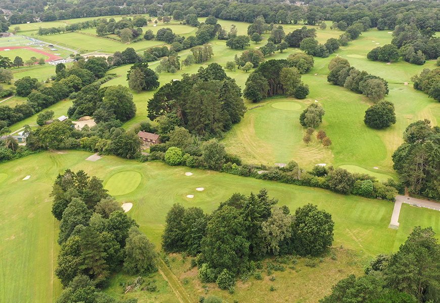 Aerial view of golf course