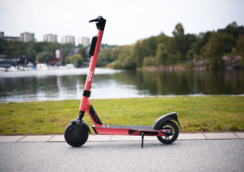 An e-scooter on the road