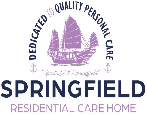 Logo: Springfield Residential Care Home - Dedicated to quality personal care. 'Spirit of St. Springfield'. There is a picture of a ship