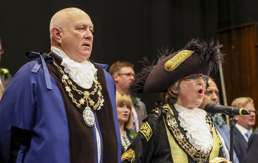 The Right Worshipful Lord Mayor of Southampton, Councillor Laurent and Sheriff (Deputy Lord Mayor) Councillor Dave Shields