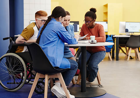 Group of young adults at a table