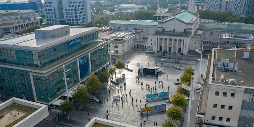 Aerial View Of Guildhall Square Southampton Aerial View Of Guildhall Square Southampton