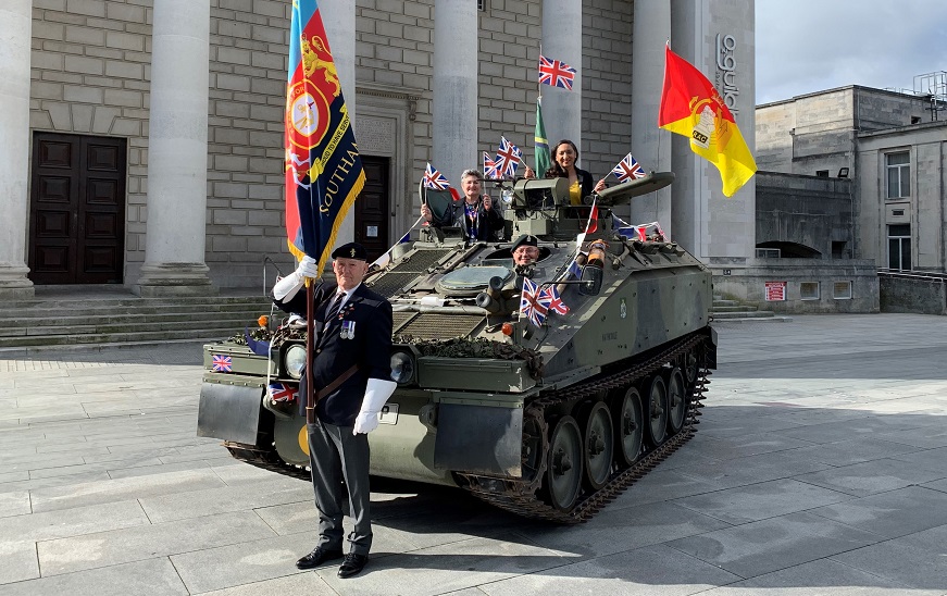 Councillors in a tank