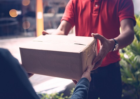 A package being delivered