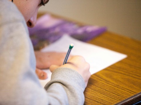 Student doing an exam