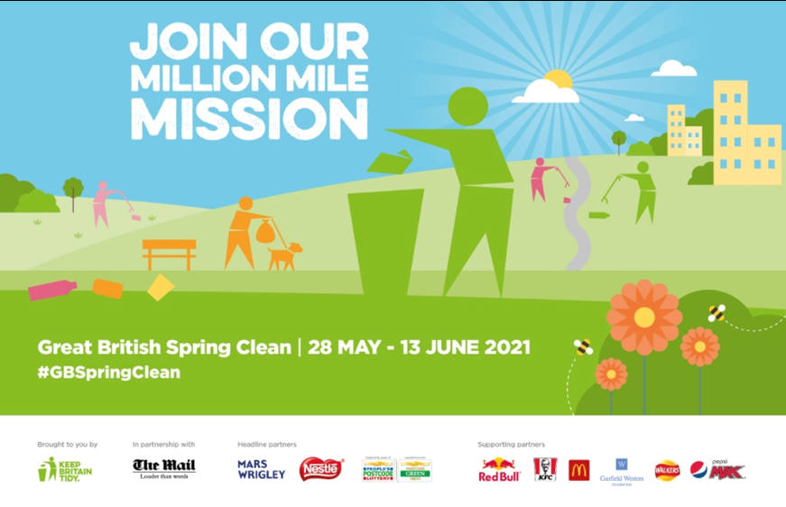 Join our million mile mission. Great British spring clean, 28 May - 13 June 2021 #GBSpringClean