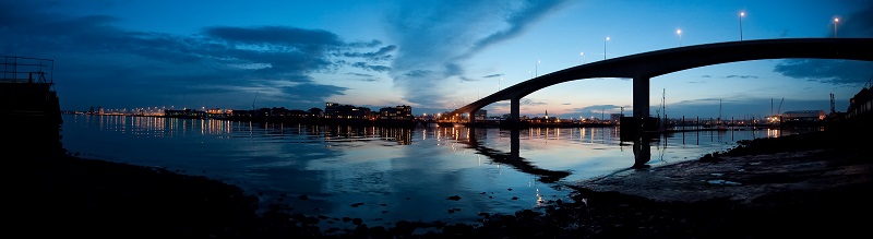 Itchen Bridge Woolston view at night