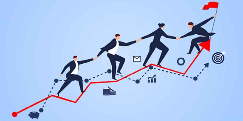 Illustration Of Business People Climbing