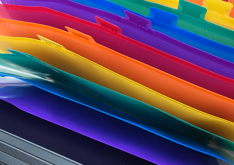 Multicoloured file folder