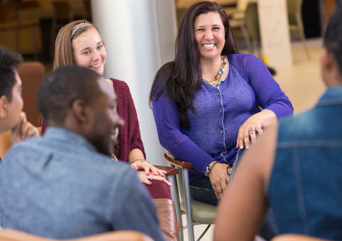 People in a group meeting