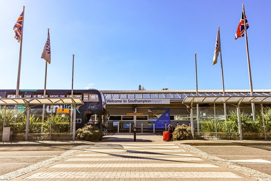 The entrance to Southampton International Airport