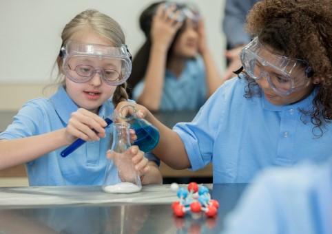 Children in science class