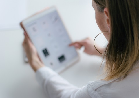 Woman using tablet