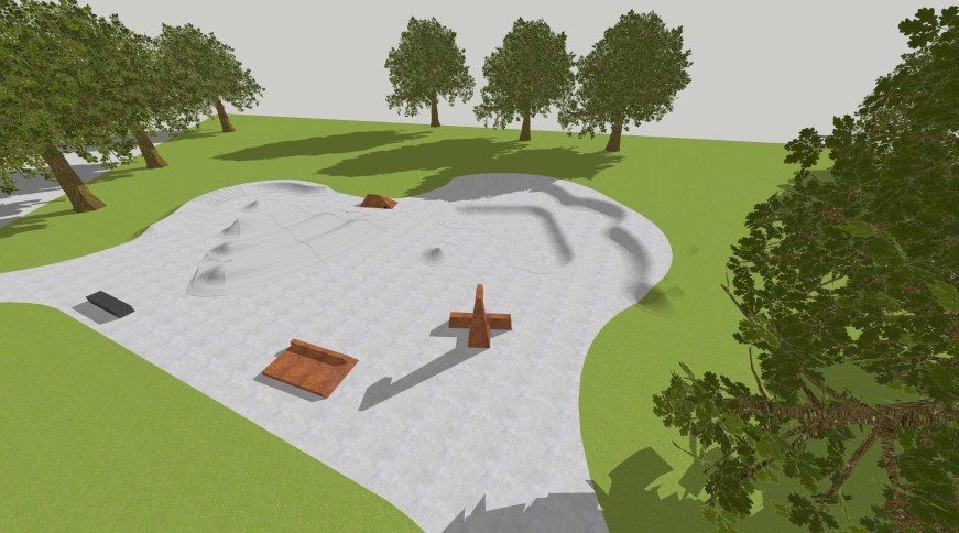 Computer generated image of the new skatepark
