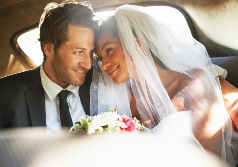 Married couple in a car