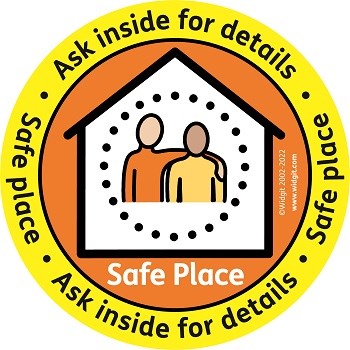 Safe Place logo - 'Ask inside for details'
