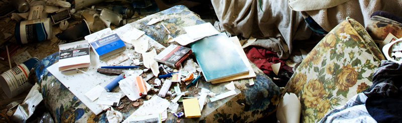 Dirty interior of a squat house