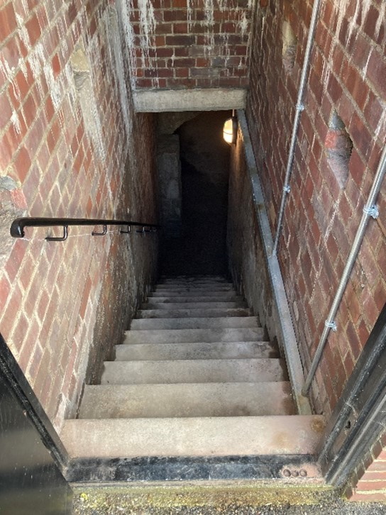 Stairs down into the vault