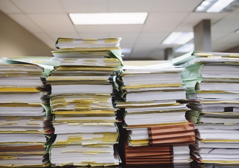 Stacked files and documents 