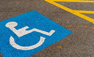 Disabled symbol in parking spot