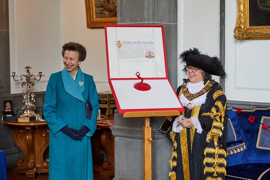 The Princess Royal and Lord Mayor Jacqui Rayment