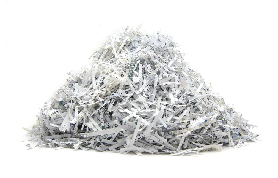 Pile of shredded paper