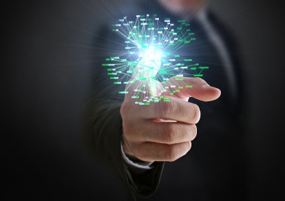 Finger pointing to digital locations