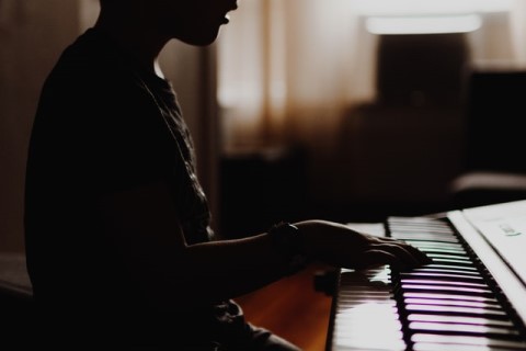 A child playing the piano