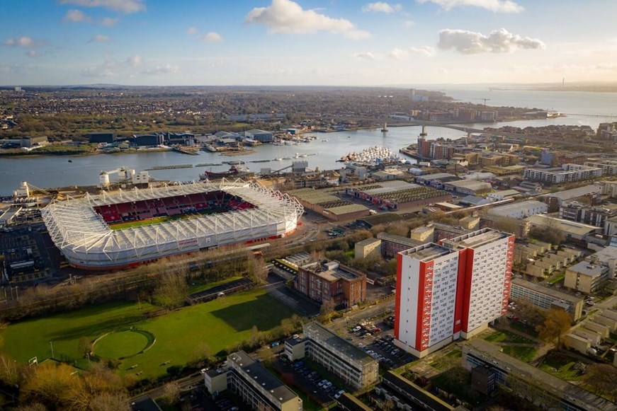 Aerial view of St Mary's Stadium