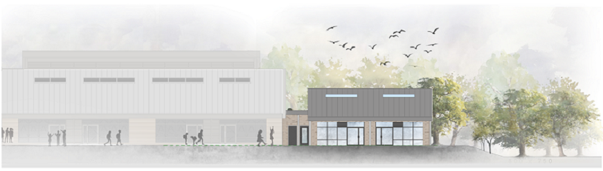 Architect drawing of new primary resource base at Newlands Primary School, Millbrook