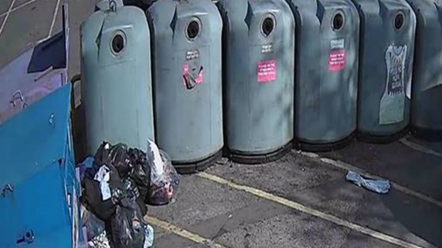 CCTV image of fly tipping at a recycling location