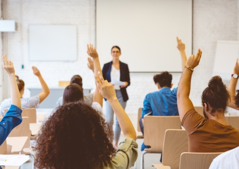 Hands up in class