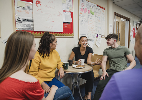 Group of young adults talking