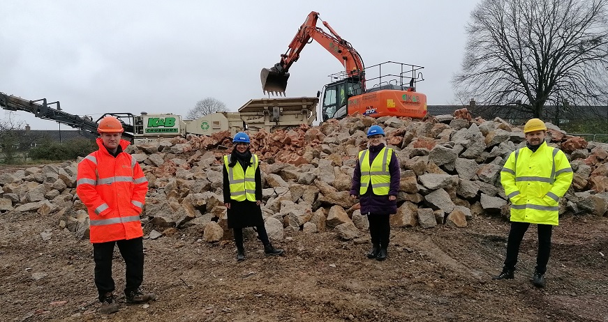 People in high vis jackets at Townhill Park plot 2