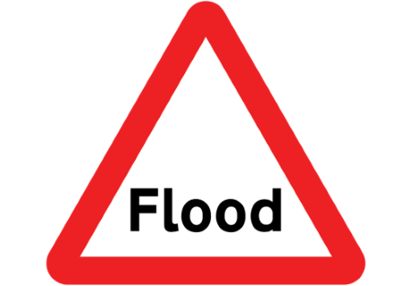 Flood warning sign