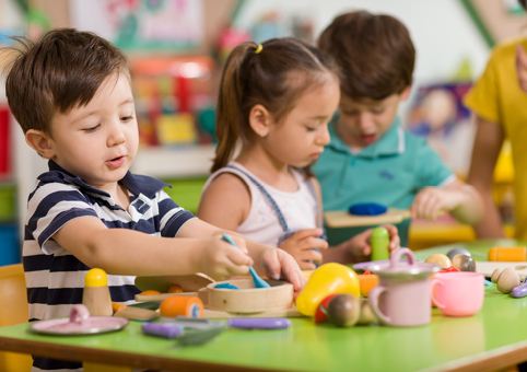 Children playing with toys