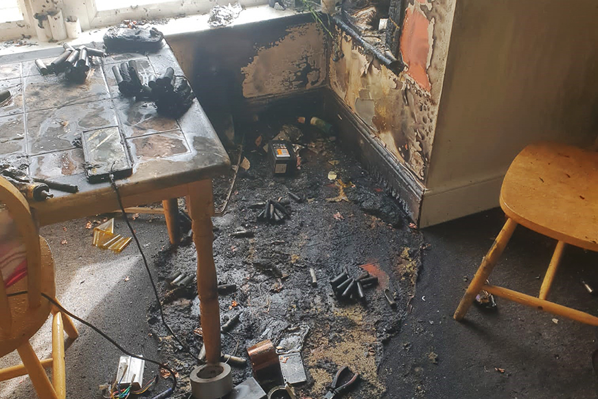 Room With Fire Damage